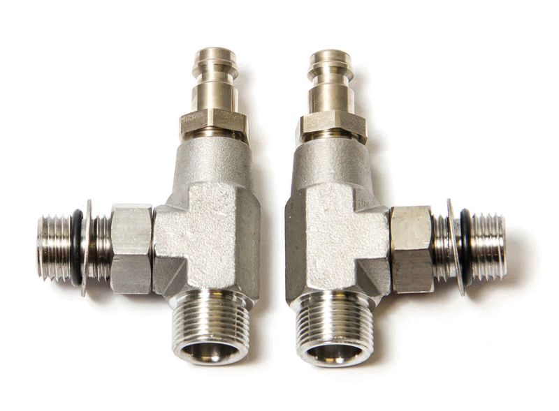 Horisontal fitting, 3/8, ORB-5 + lufting (2-Pack)