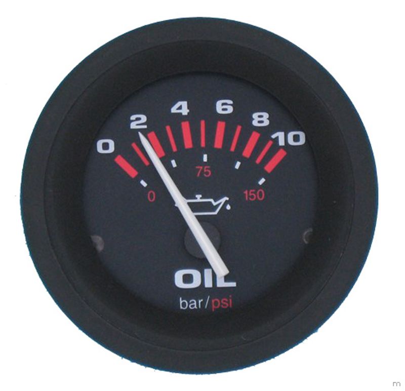 Oljetrykksm?ler, 0-10BAR/0-150PSI, VDO, Veethree Amega 2