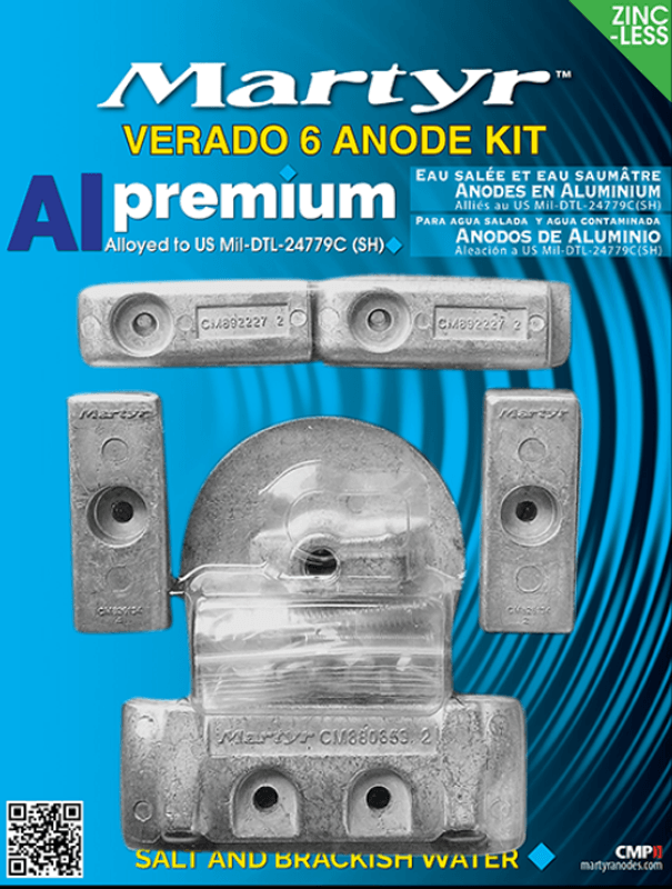 Anodesett til Mercury Verado 6 - Aluminium