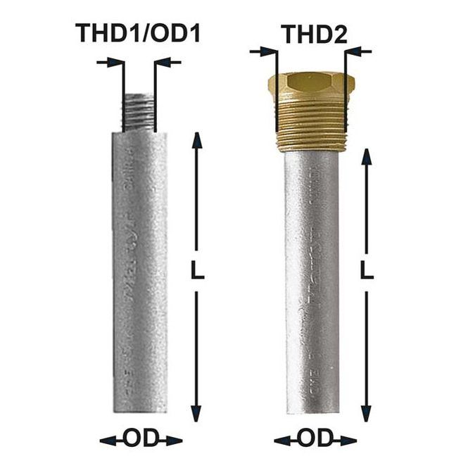 Hovedbilde Motoranode til Scania, L: 63mm, OD: 17mm, M6 i ...