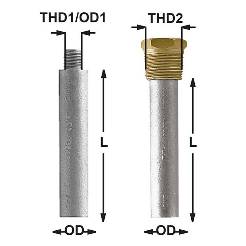 Motoranode til Scania, L: 63mm, OD: 17mm, M6 i Sink