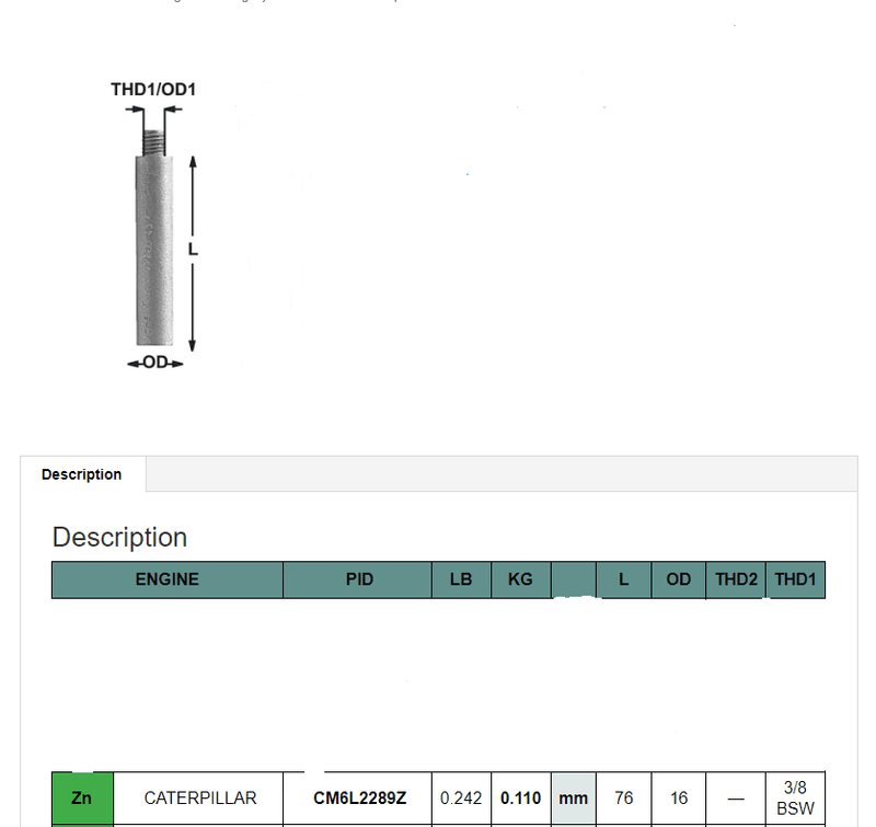 Motor anode, u/hode, Caterpillar - Sink