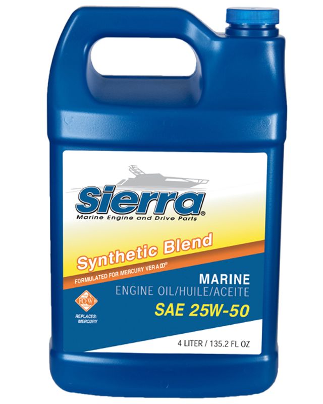 25W-50 Halvsyntetisk Marin Motorolje til Mercury Verado - 4L