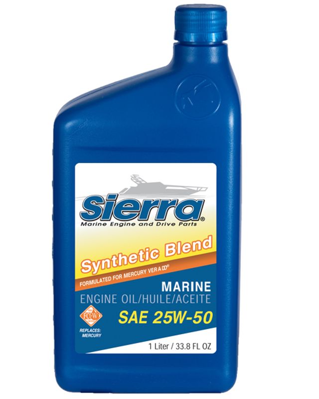 25W-50 Halvsyntetisk Marin Motorolje til Mercury Verado - 1L