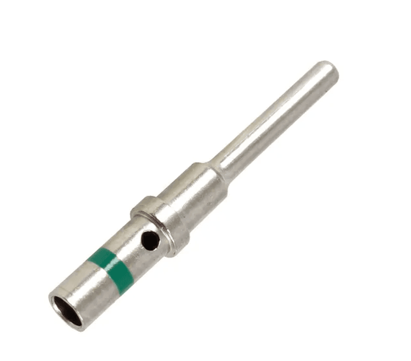 Deutsch hannpin, nikkel, med gr?nt merke (14-16AWG) -10stk