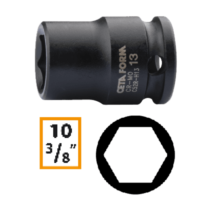 Hovedbilde 3/8? Slagpipe, 18mm, 6-kant